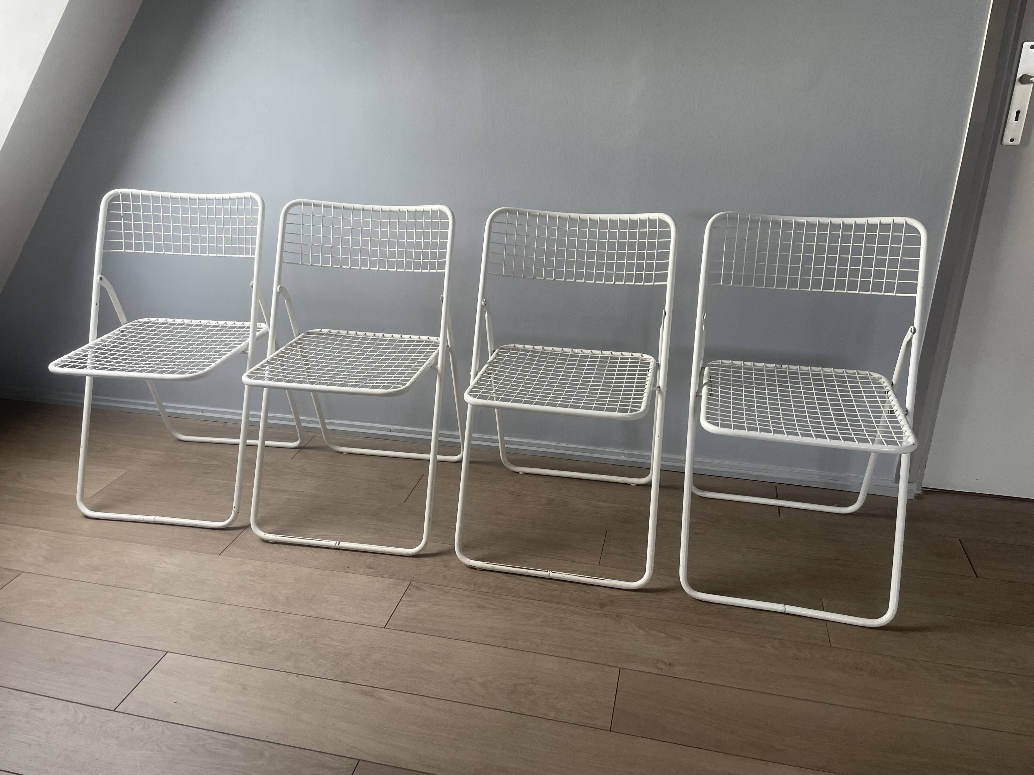 4 vintage folding chairs "Ted Net"