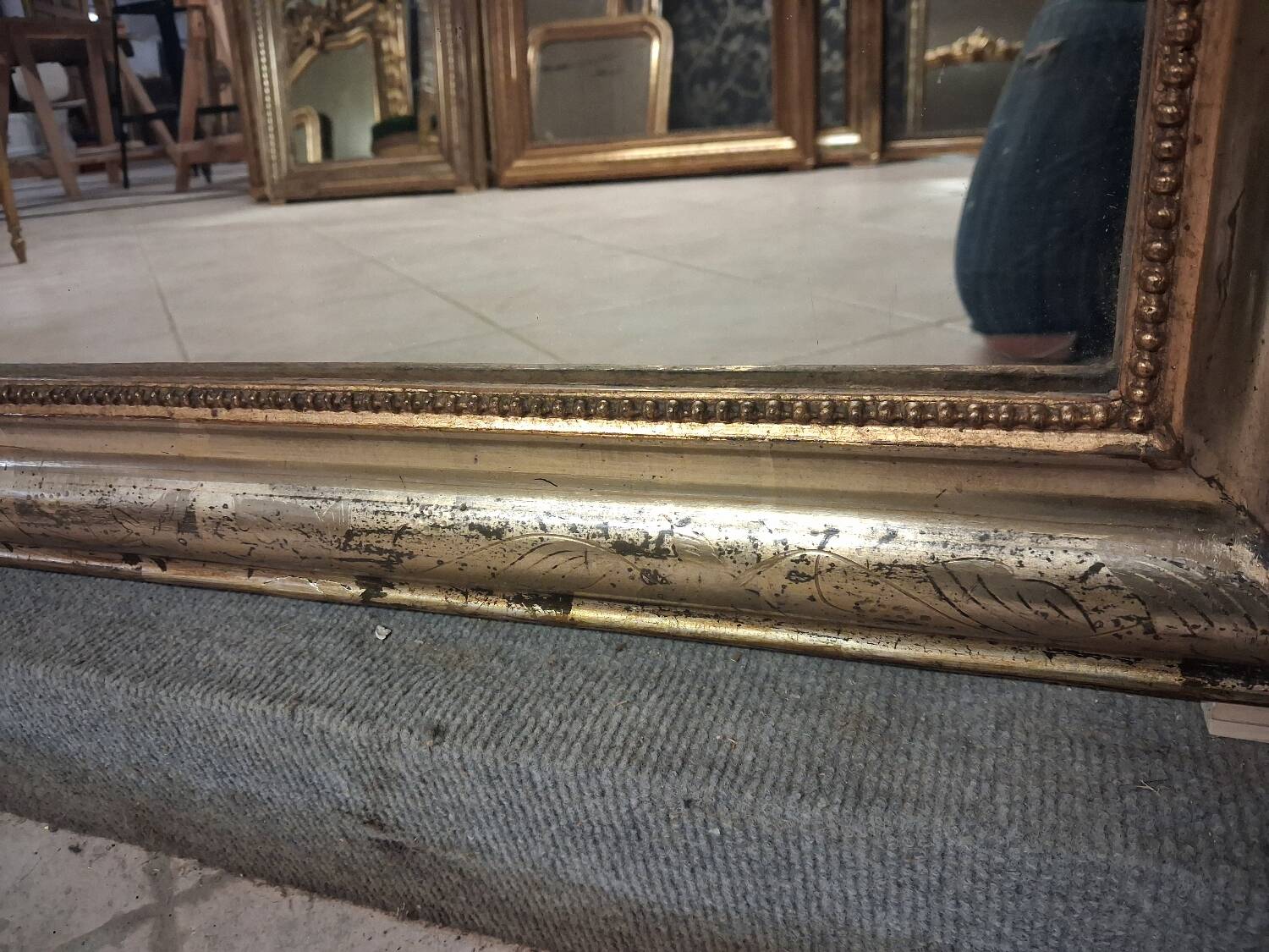 Miroir Louis Philippe argent 95x65