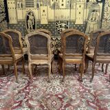 Suite of 8 Louis XV style chairs in canning