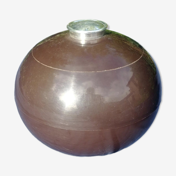 Ice bucket ball shape Vintage 70s brown color