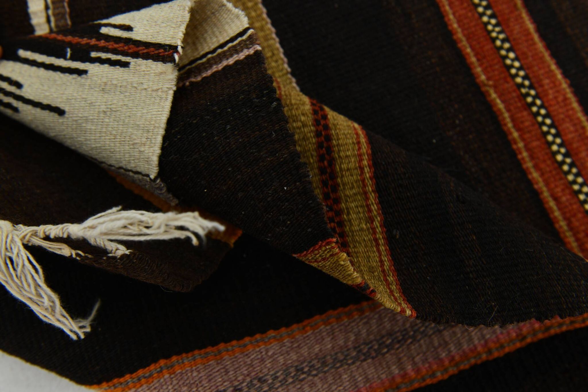6x10 Dark Brown & Orange Strped Vintage Kilim Rug, 181x305Cm