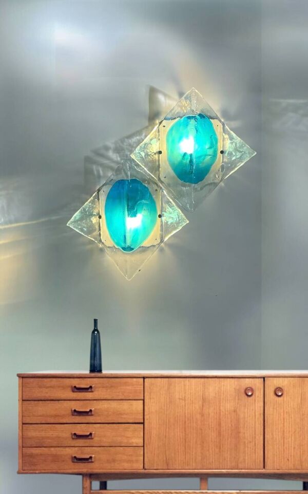 Paire d’appliques XXL par Carlo Nason pour A.V. Mazzega, verre de Murano