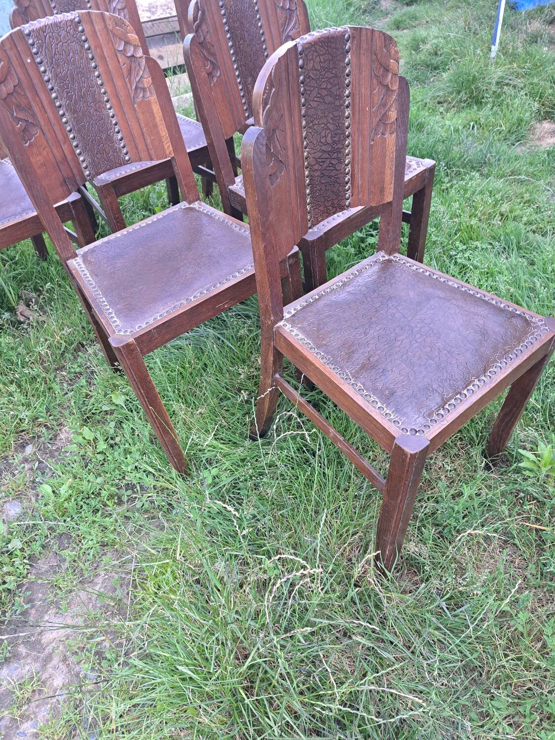 Set of 6 art deco chairs.
