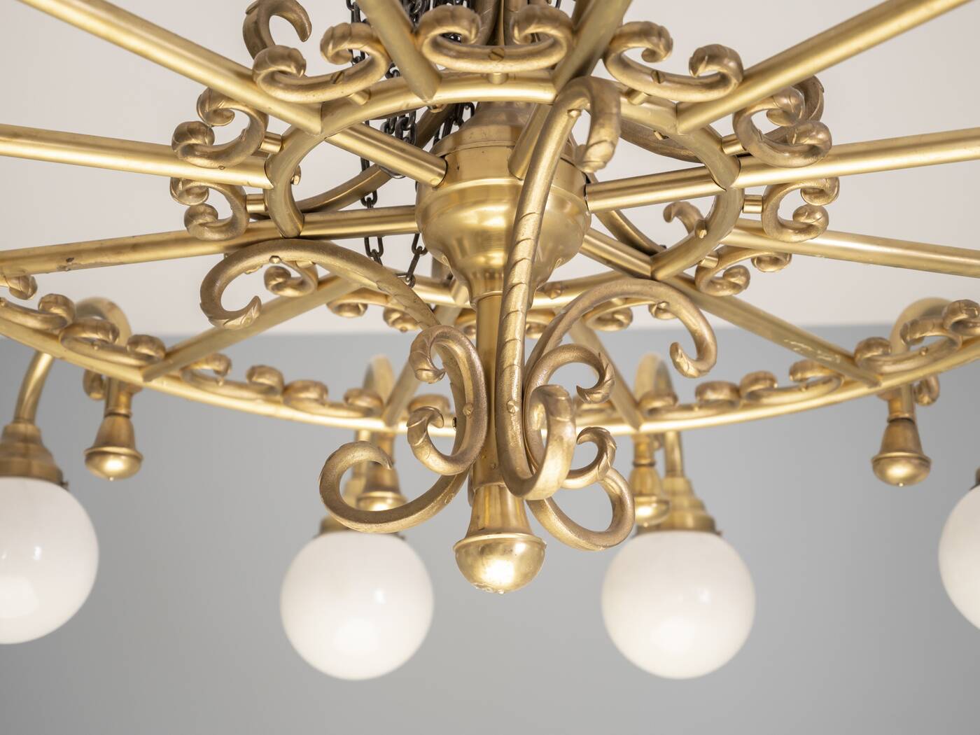 Decorative brass chandelier, 1980s