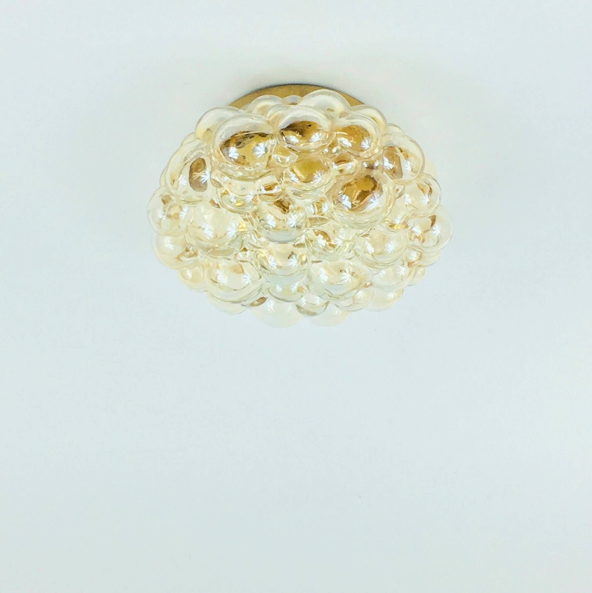 Mid-Century Modern Amber Bubble Glass Wall Light by Helena Tynell, 1960s