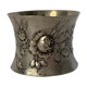Art Nouveau round silver towel decoration of flowers around 1900