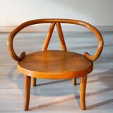 Le Corbusier style curved wood children's armchair, early 20th century