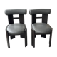 Set of 2 TAHANAN chairs in solid wood and leather, handmade Philippine design.