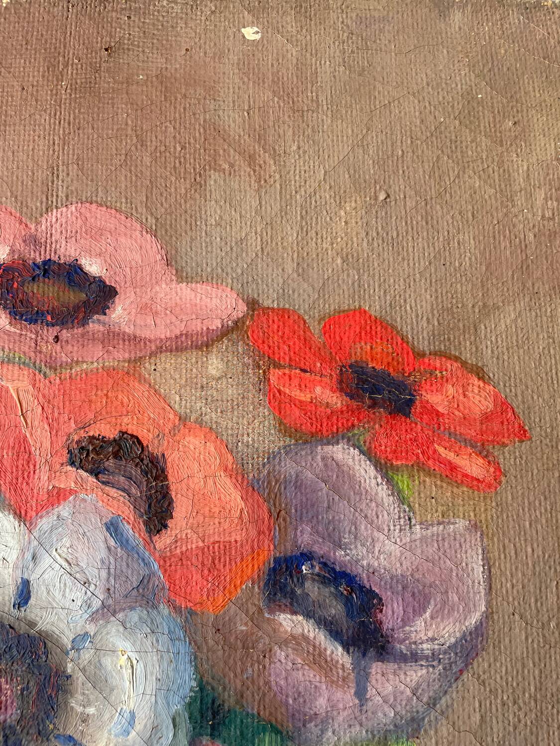 Still life with flowers and fruit