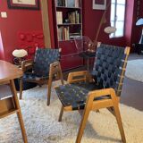 1 Table and 4 chairs/armchairs - Jens RISOM - Knoll 1949 - Scandinavian Design