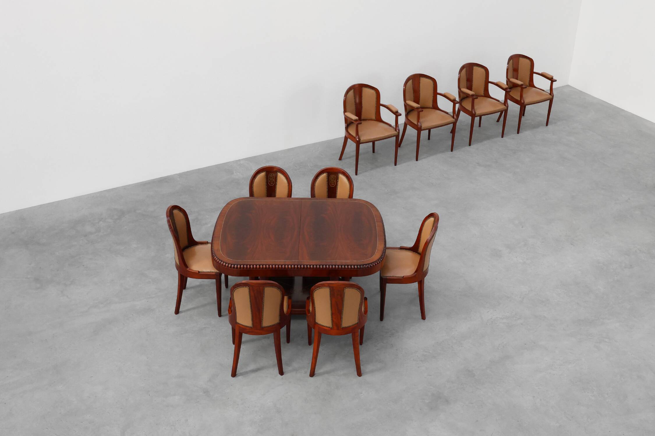 Set of 10 Art Deco chairs by De Coene, Belgium 1935