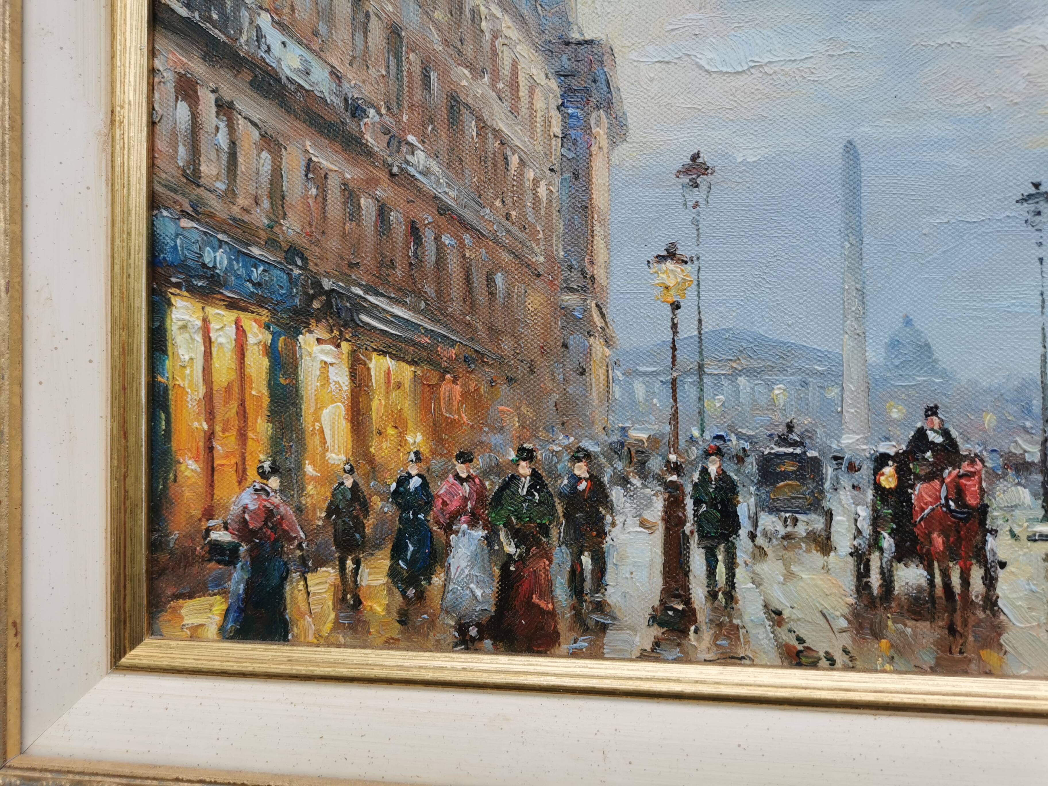 Walter SITA Oil on canvas Paris place de la concorde