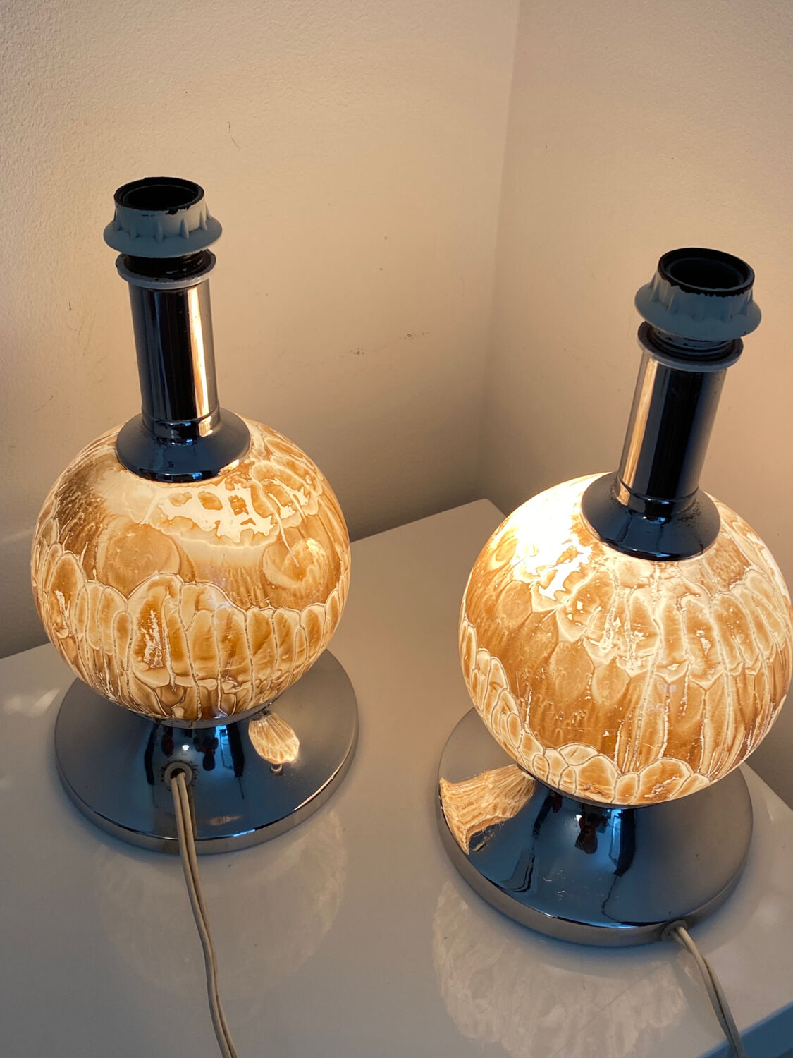 Vintage bedside lamps