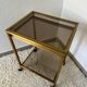 Brass rolling trolley with smoked glass from the 70s