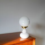 Globe lamp in white opaline, 1960