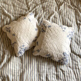 Housses de coussin en coton ancien en toile de Jouy