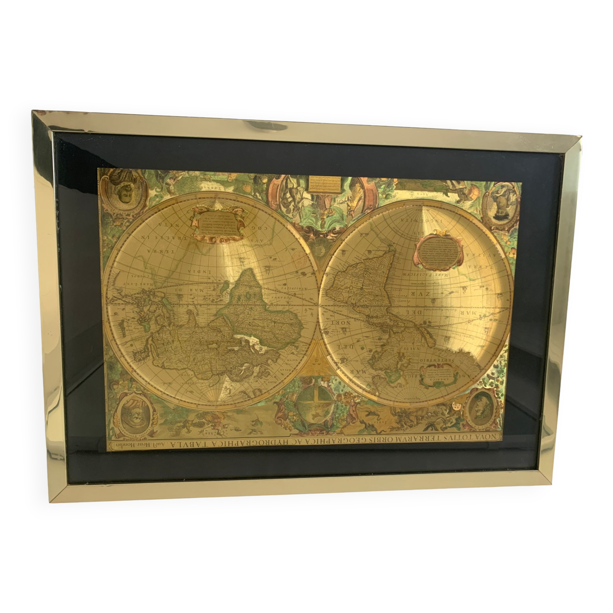 Carte du monde a double hemisphere