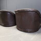 Vintage leather sofa set, 1970s