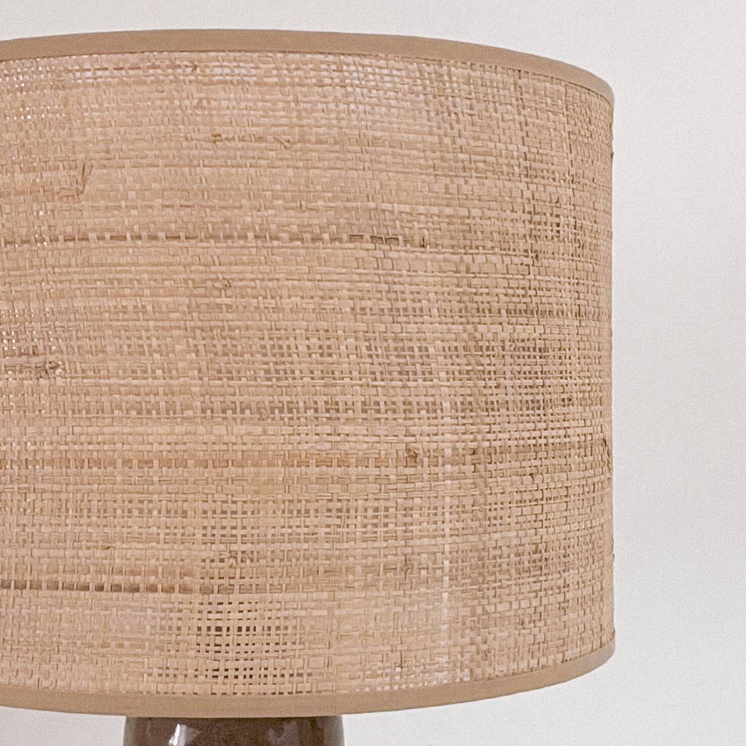 Sandstone and rabane lamp