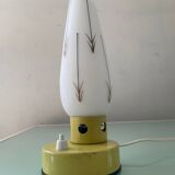 Lampe vintage en opaline et métal des années 50-60