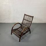 Rattan and bamboo armchair