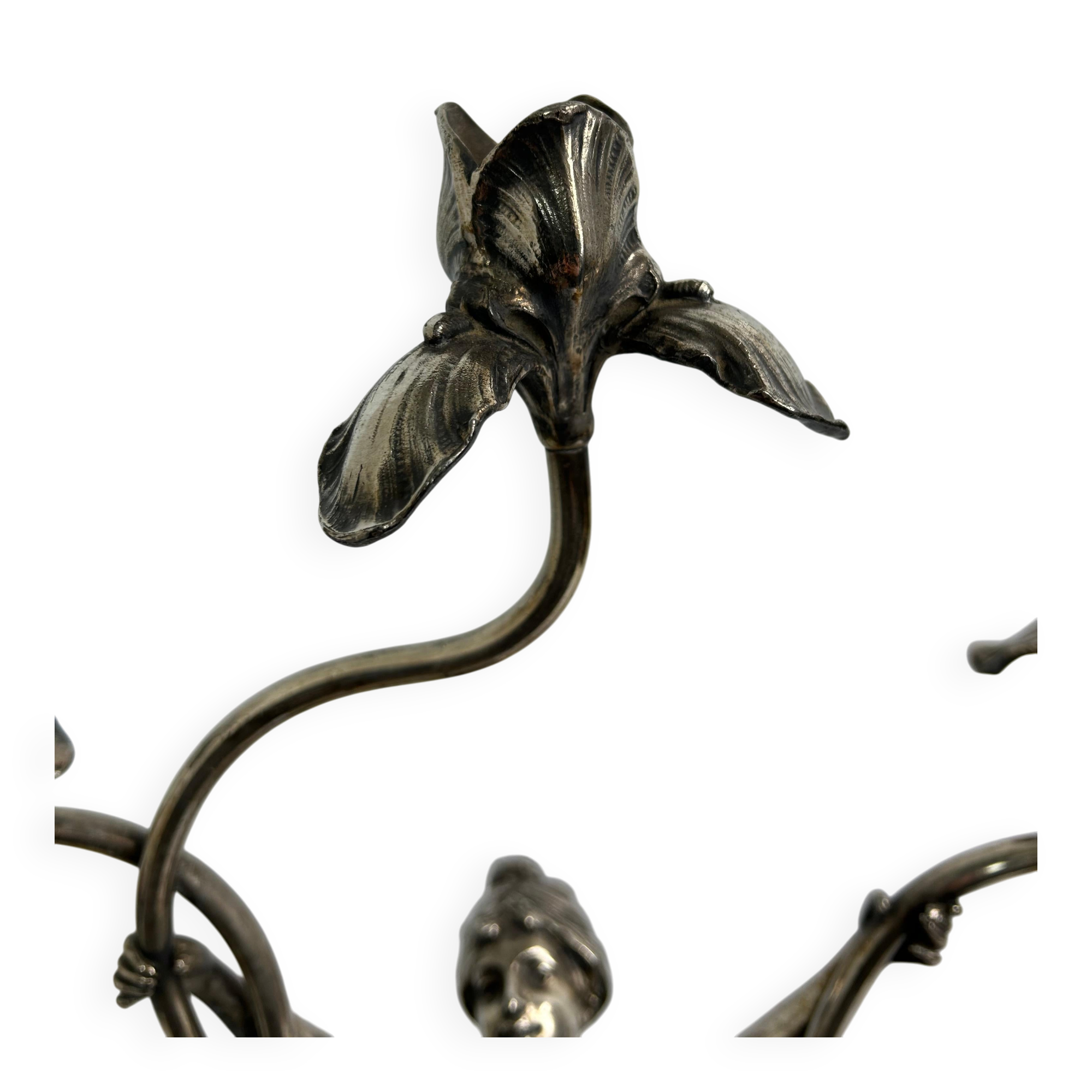 Large figurative chandelier with a femme fatale nymph.