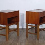 Paire de chevets vintage scandinave en teck 1960