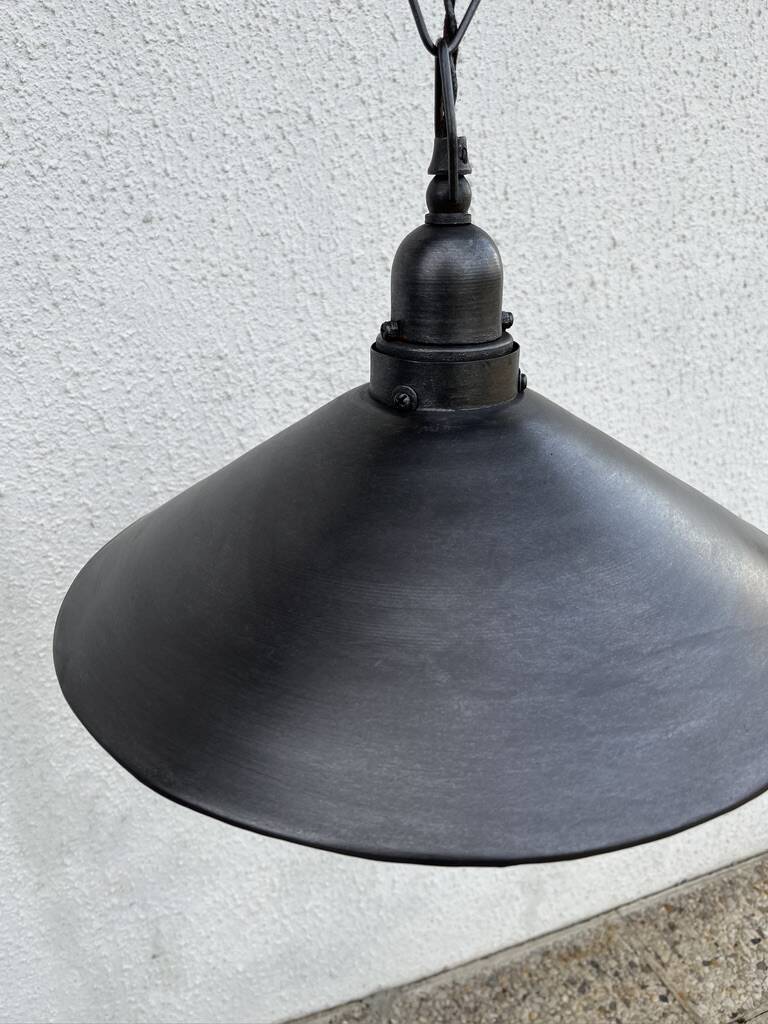 Industrial metal pendant light with mirror