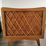 Rattan bed with compass feet