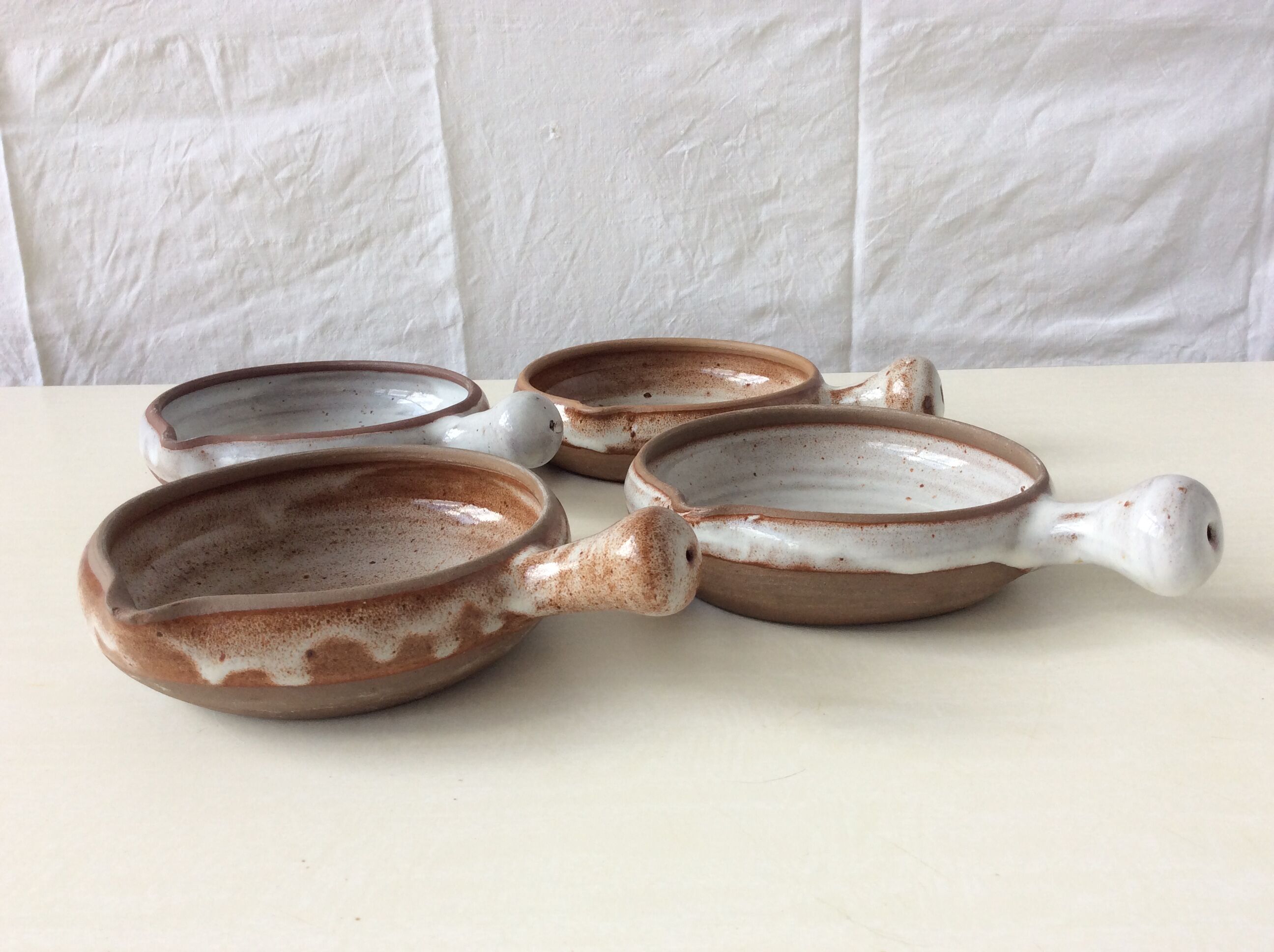 Set de 4 ramequins vintage en grès