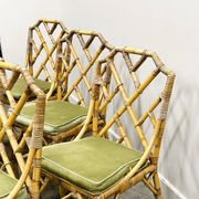 Set of six English "Invincible" bamboo and rattan chairs by Angraves, 1970s