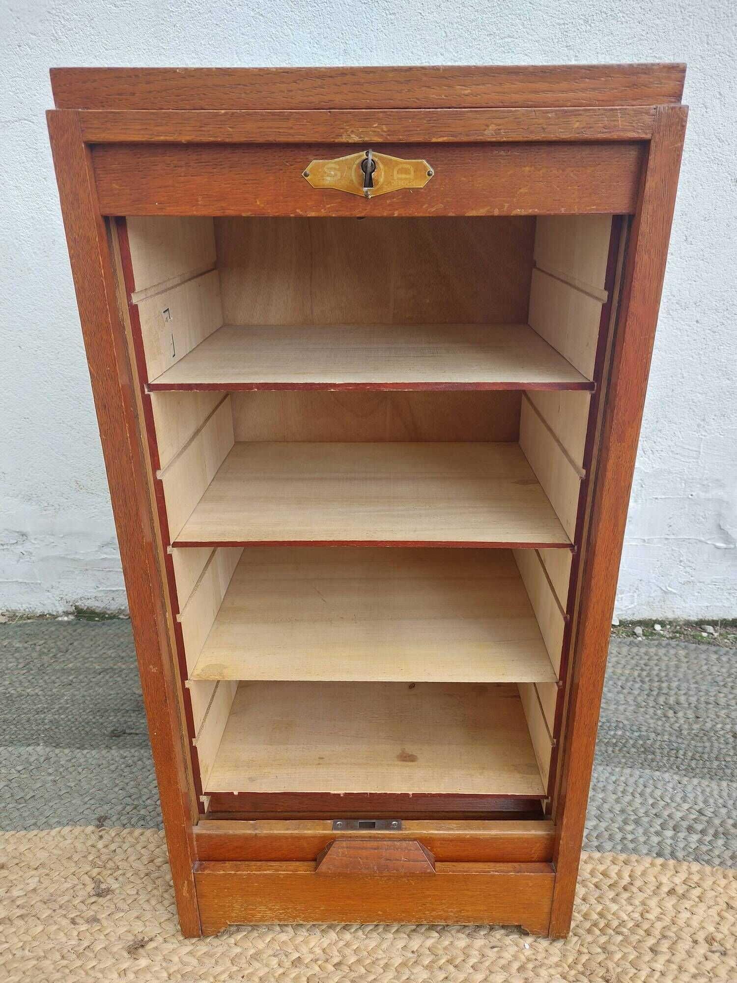 Small piece of furniture, roll-top filing cabinet