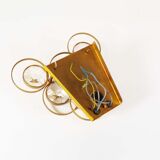 Polished brass and crystal glass wall lamp by Palwa, Germany 1960s