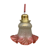 Baladeuse vintage abat jour en verre coloré suspension ancienne  électricité neuve 2m