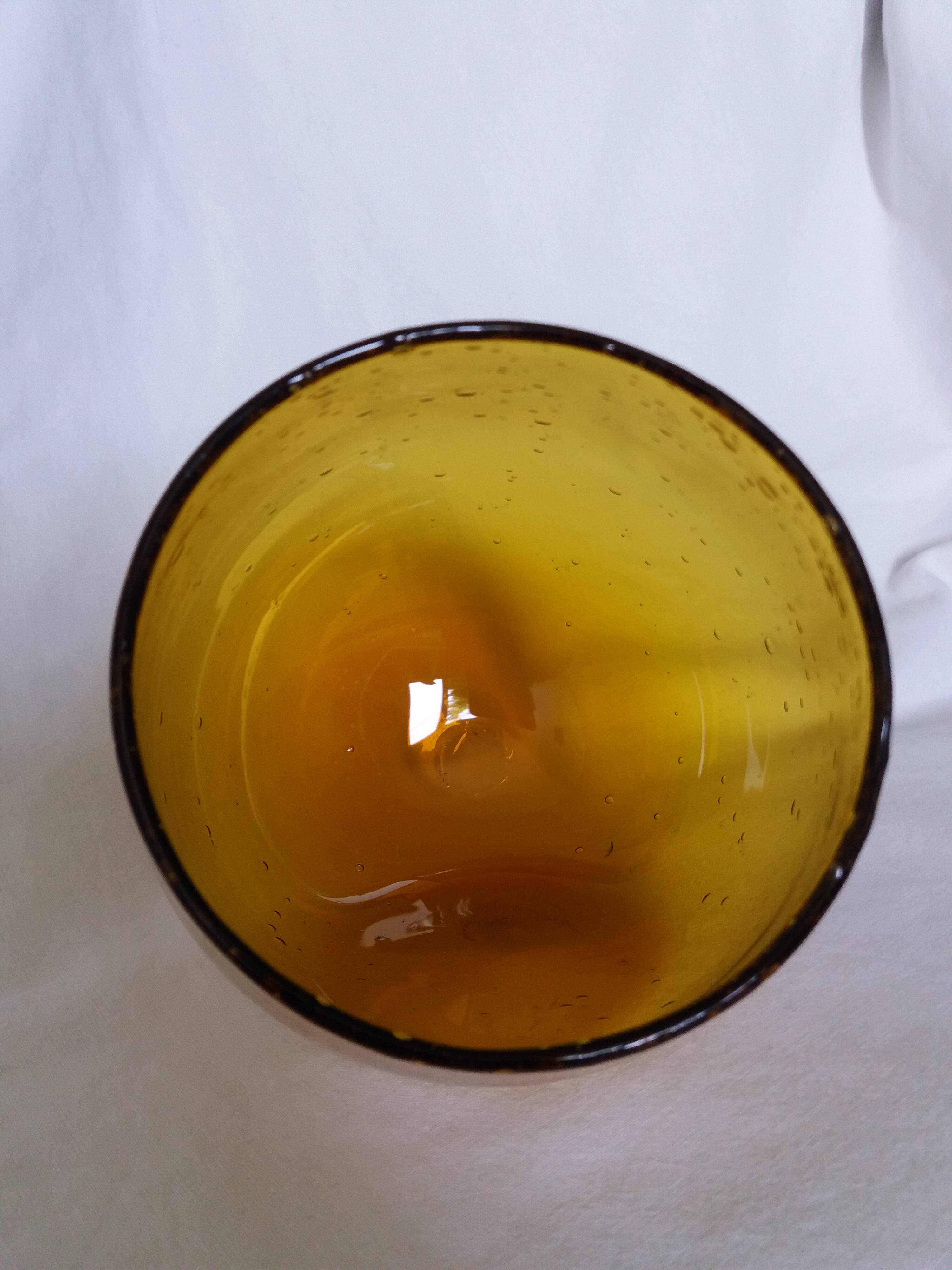 Blown bubble glass vase by Biot