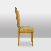 Pair of gilded wooden chairs with upholstery. Louis XVI period.