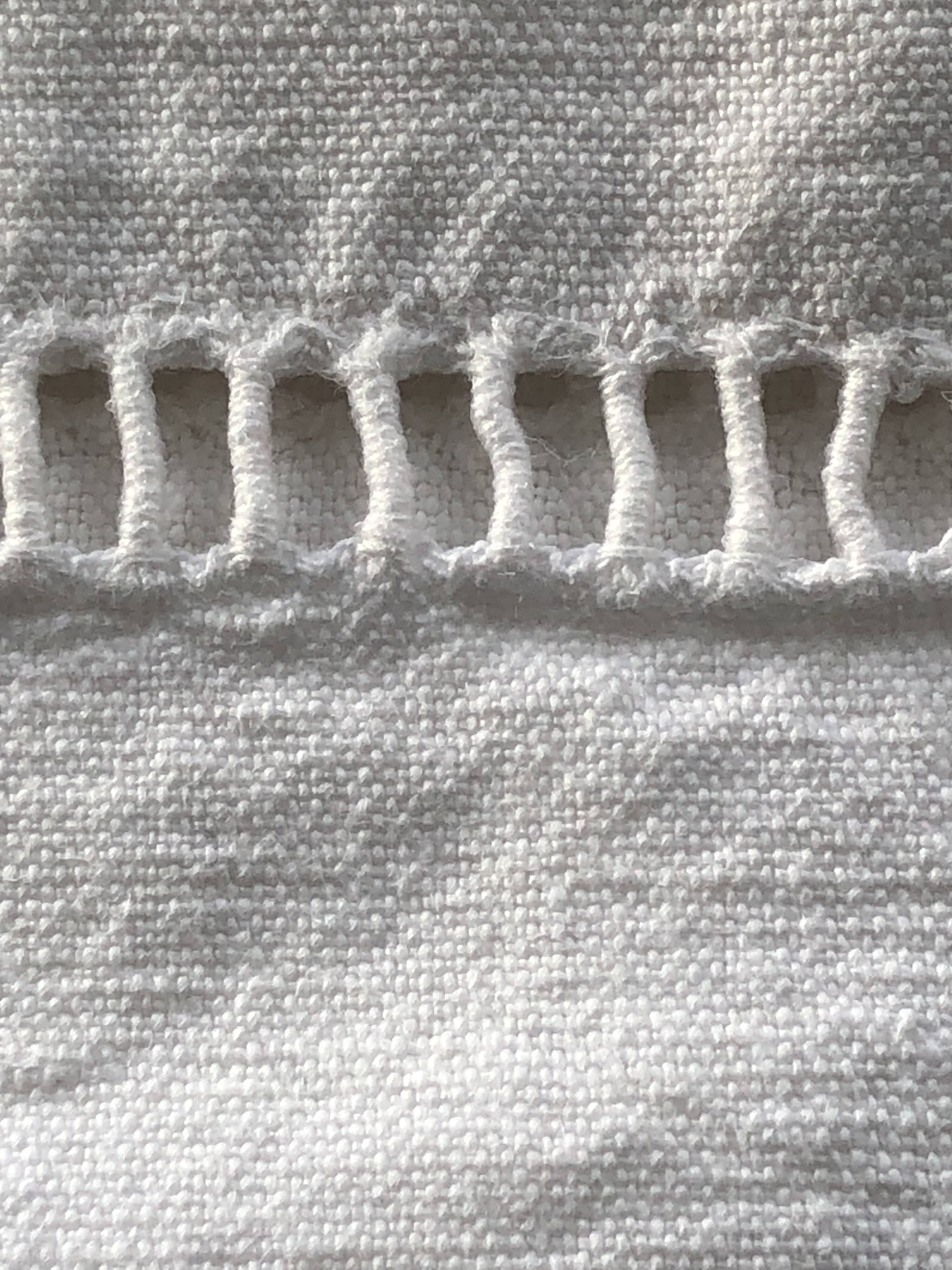Lot de 2 draps anciens en toile blanche
