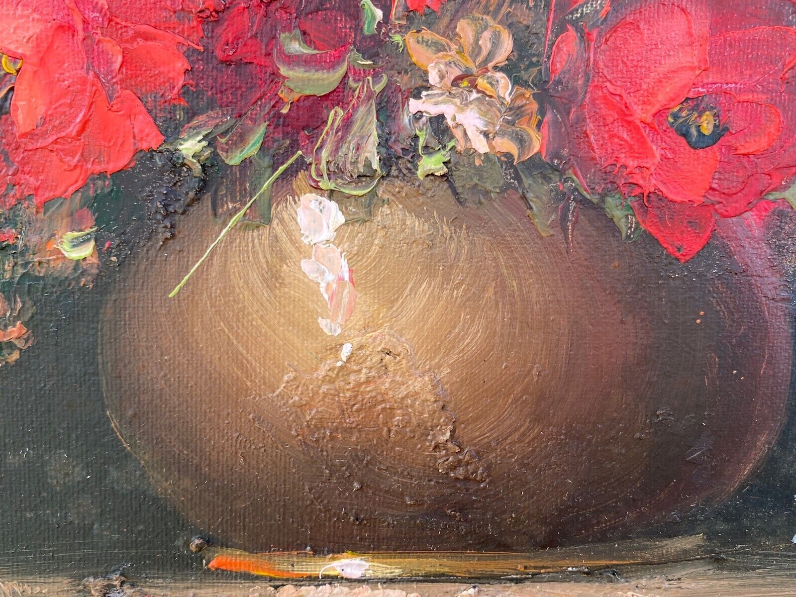 Oil on canvas bouquet of flowers by frederick still life golden frame