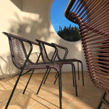 Set of 4 scoubidou armchairs