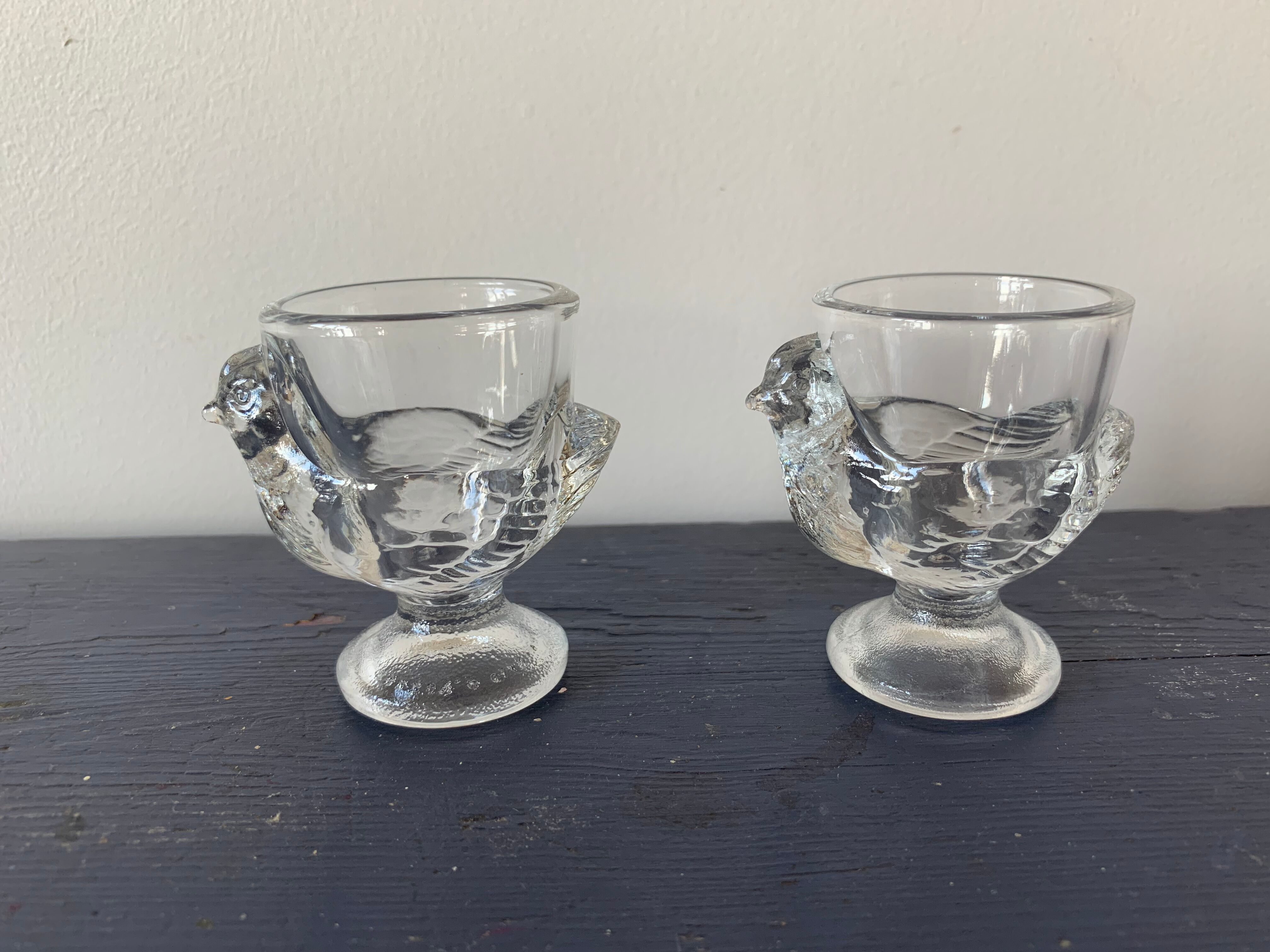 Set of 4 glass hens