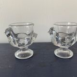 Set of 4 glass hens
