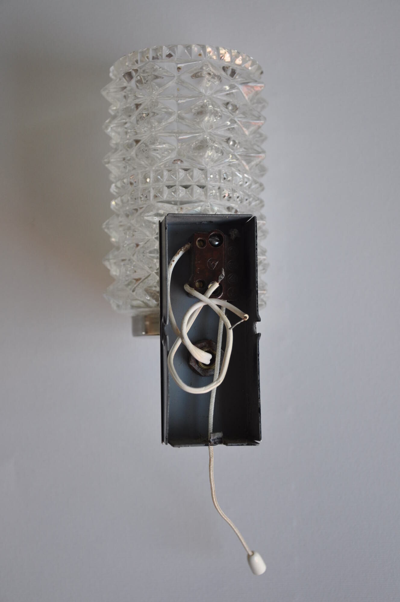 Pair of iron, chromed metal and glass years 50 / 60