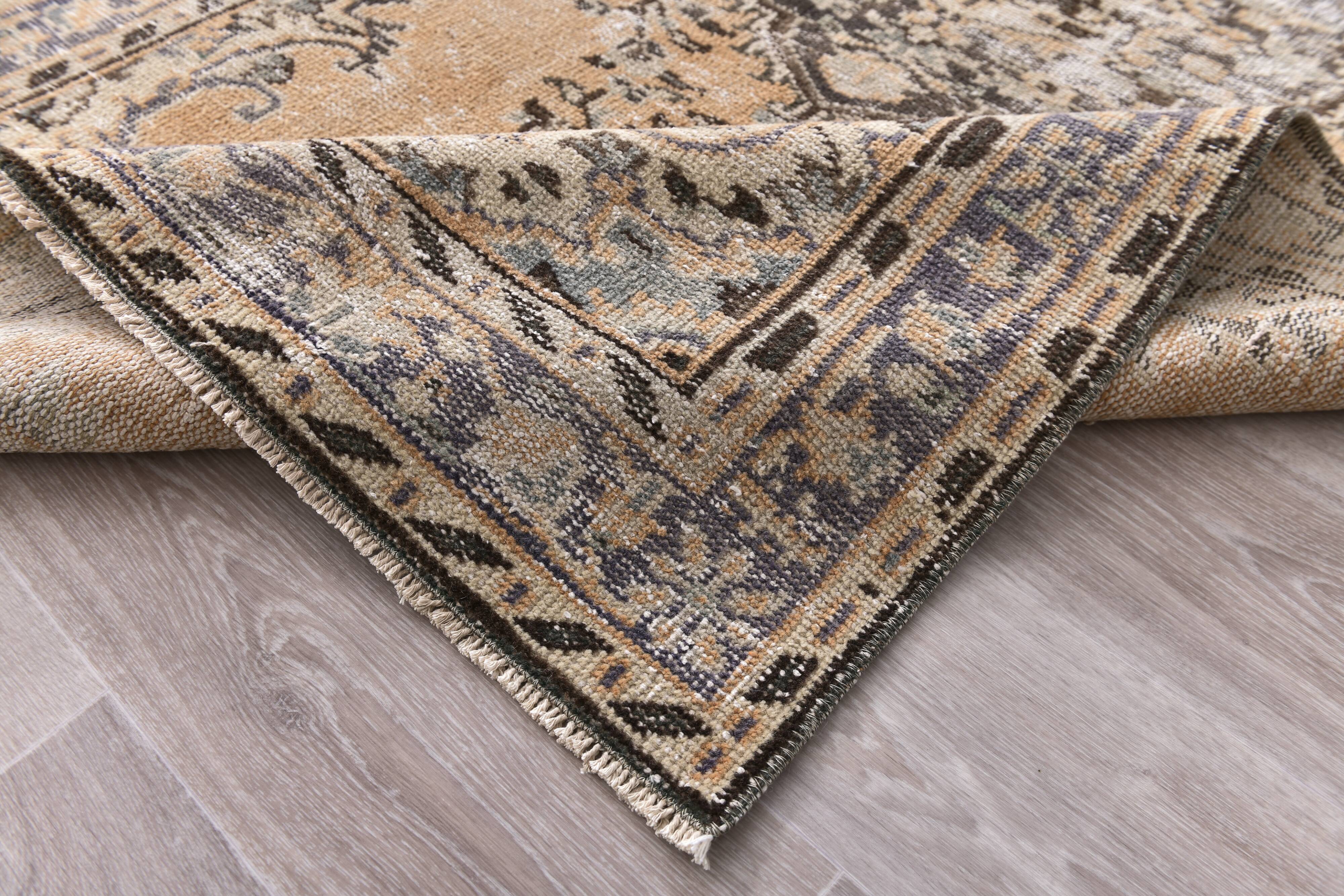 59s Orange & Brown Vintage Rug 122x216Cm