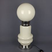 Murano glass table lamp by Nason, Birillo metal, Space Age design 1970.