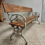 Old garden bench, park bench cast iron with hardwood 170 cm