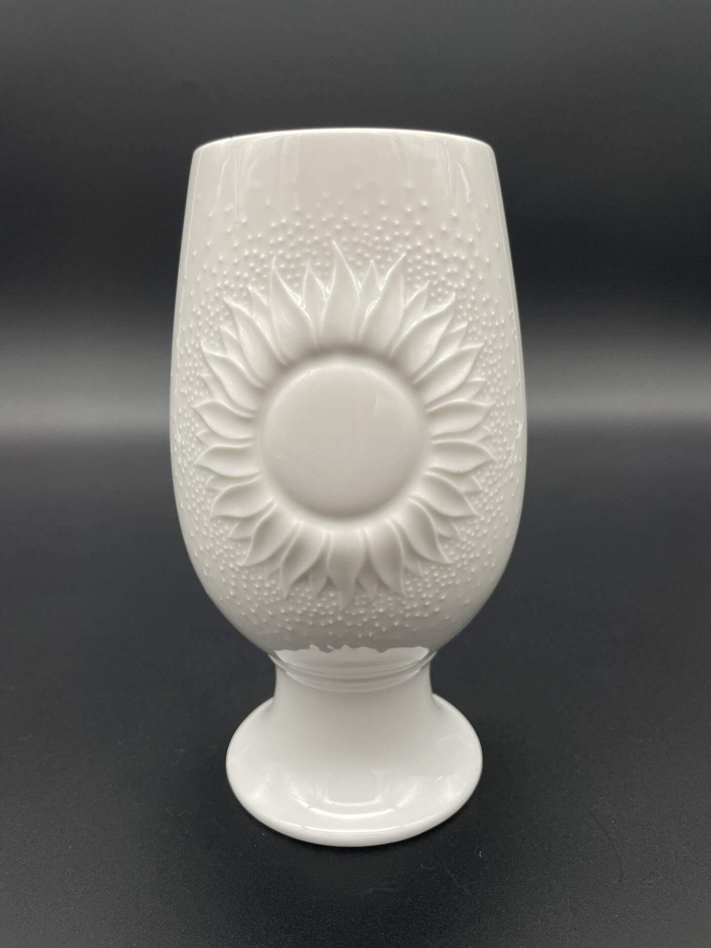 Alboth & Kaiser vase with sunflower relief, 1960s
