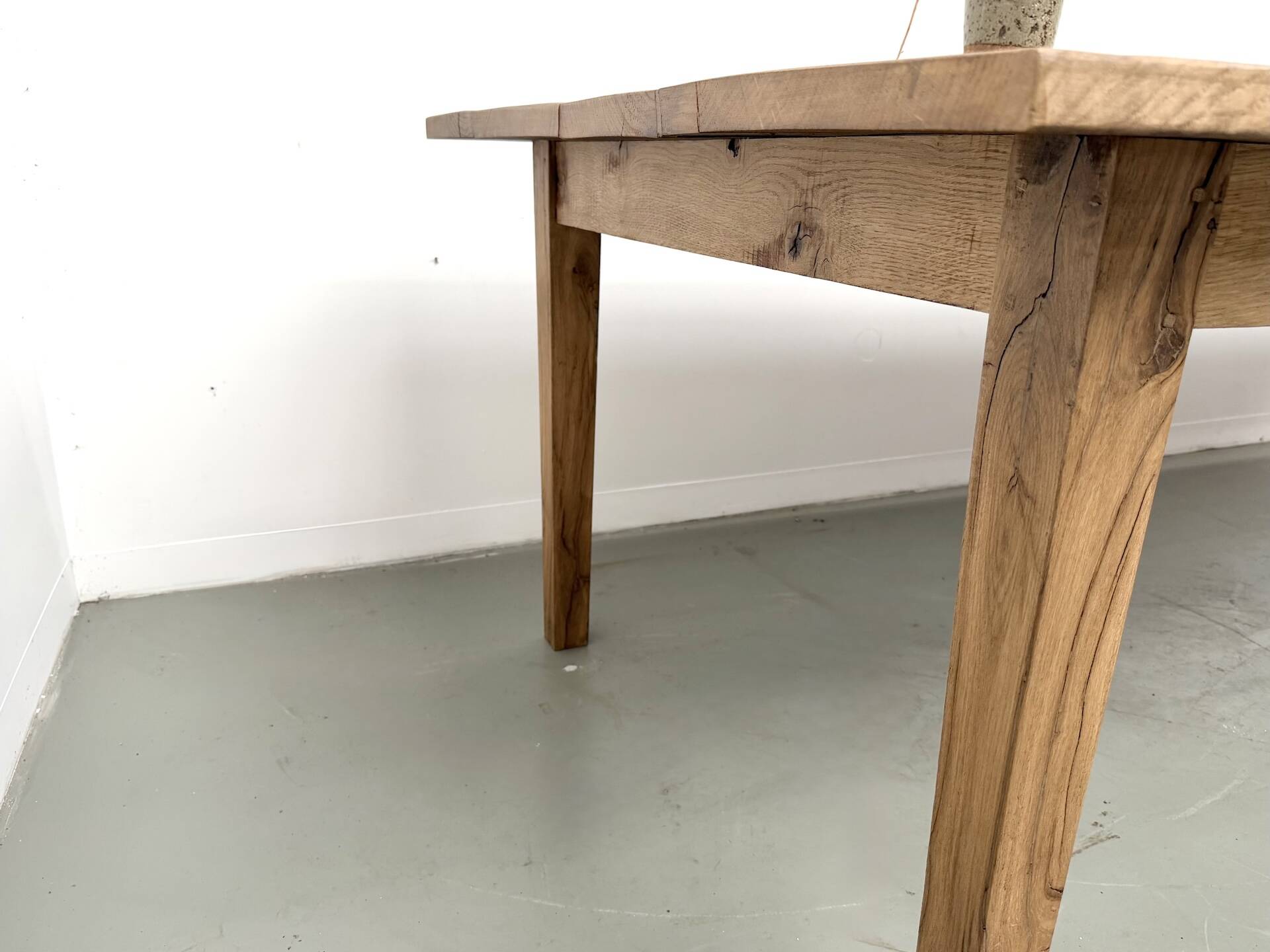 Very large farmhouse table in solid oak, 1950s – L300 cm