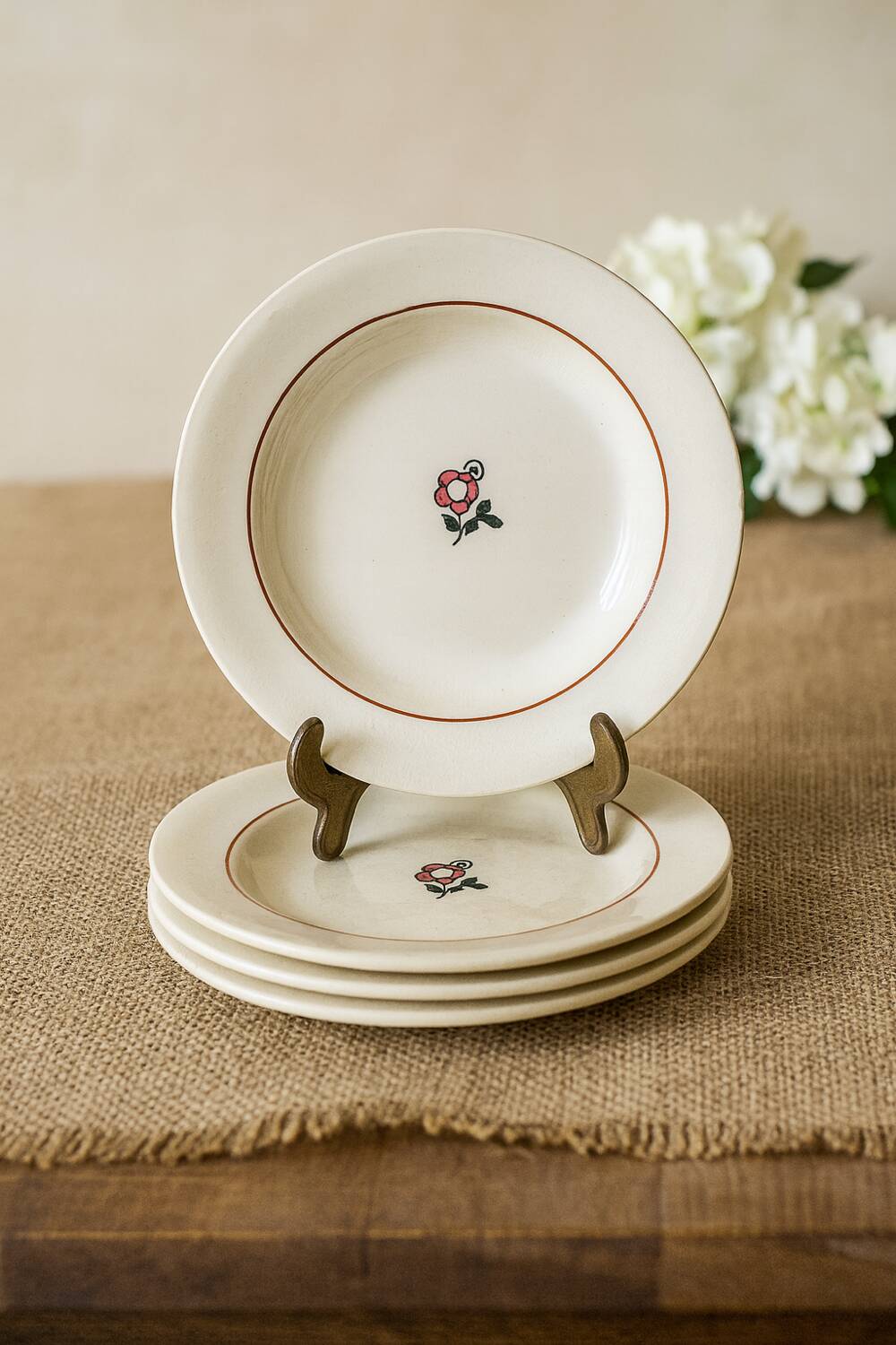 Antique ironstone plates from the coal mines