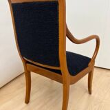 Biedermeier Armchair in Walnut & Black Boucle, South Germany, 1835