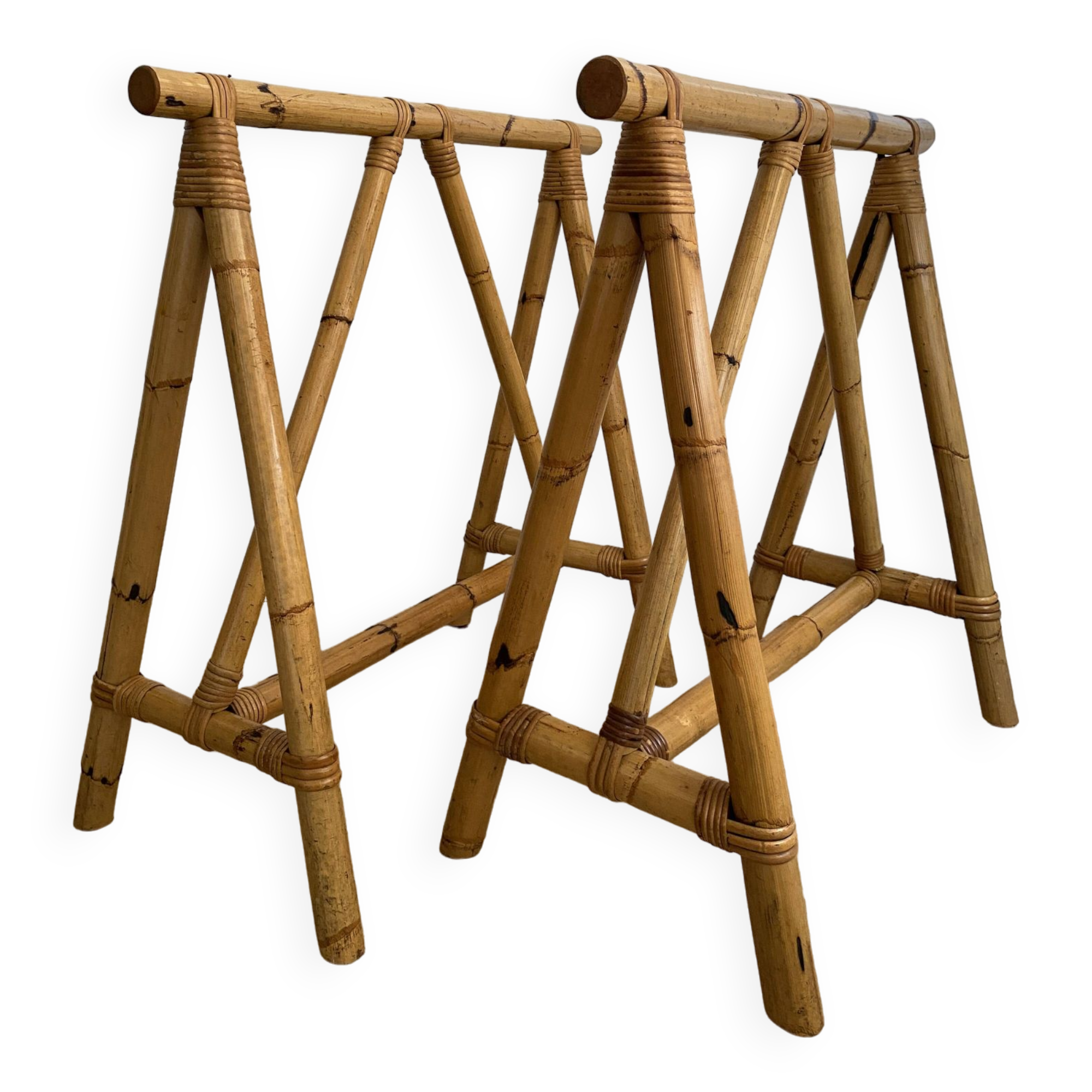 Vintage Bamboo trestles from the 60s/70s for desk, table, side table